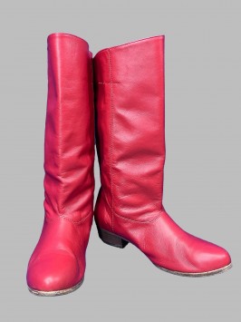 Сапоги красные, женские