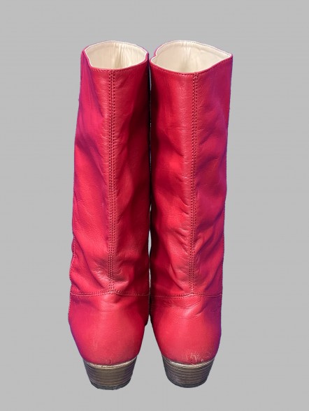 Сапоги красные, женские