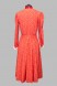 Платье коралловое с белым воротничком