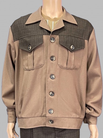 Куртка коричневая &amp;quot;Москвичка&amp;quot;, на пуговицах																														